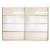 Gold Dulap 2800 Crem cu usi MDF Lucios si Oglinda + 1 Comoda